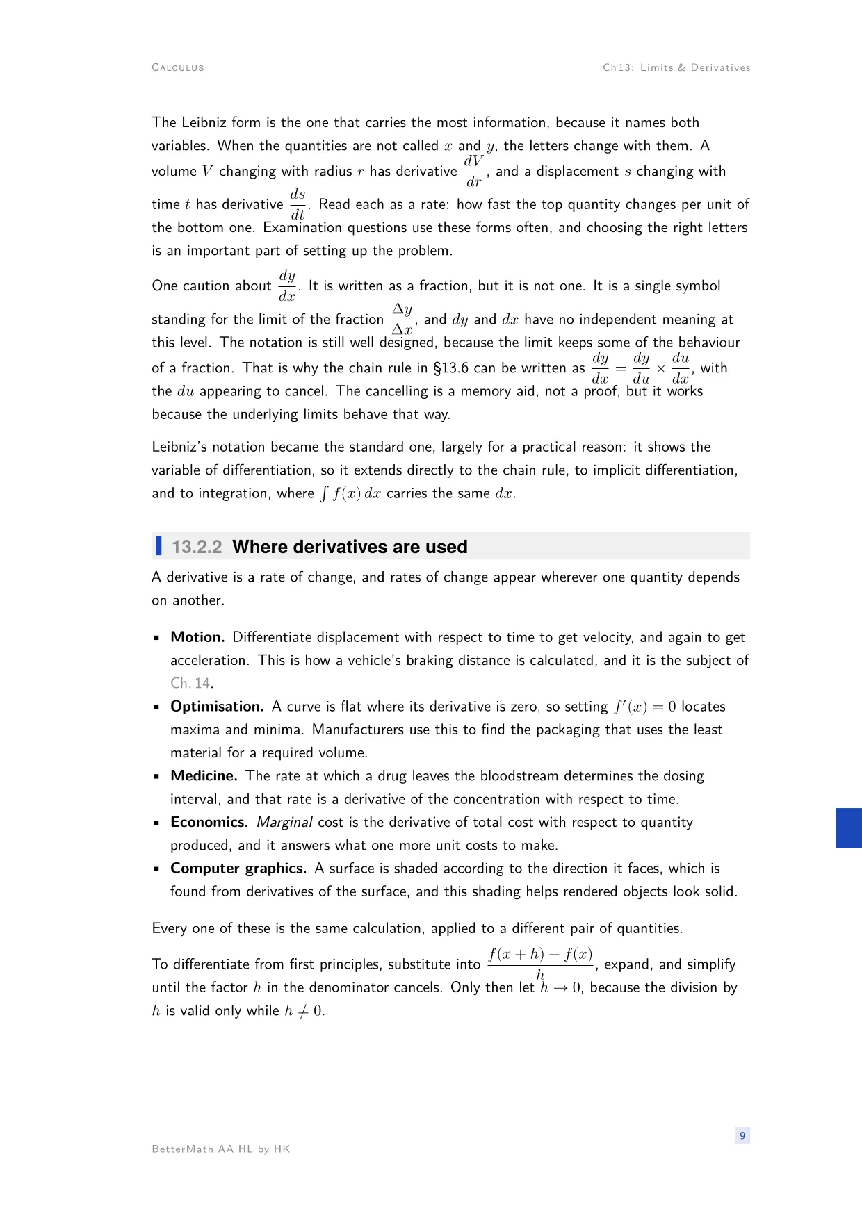 Chapter 13, Limits & Derivatives, page 9