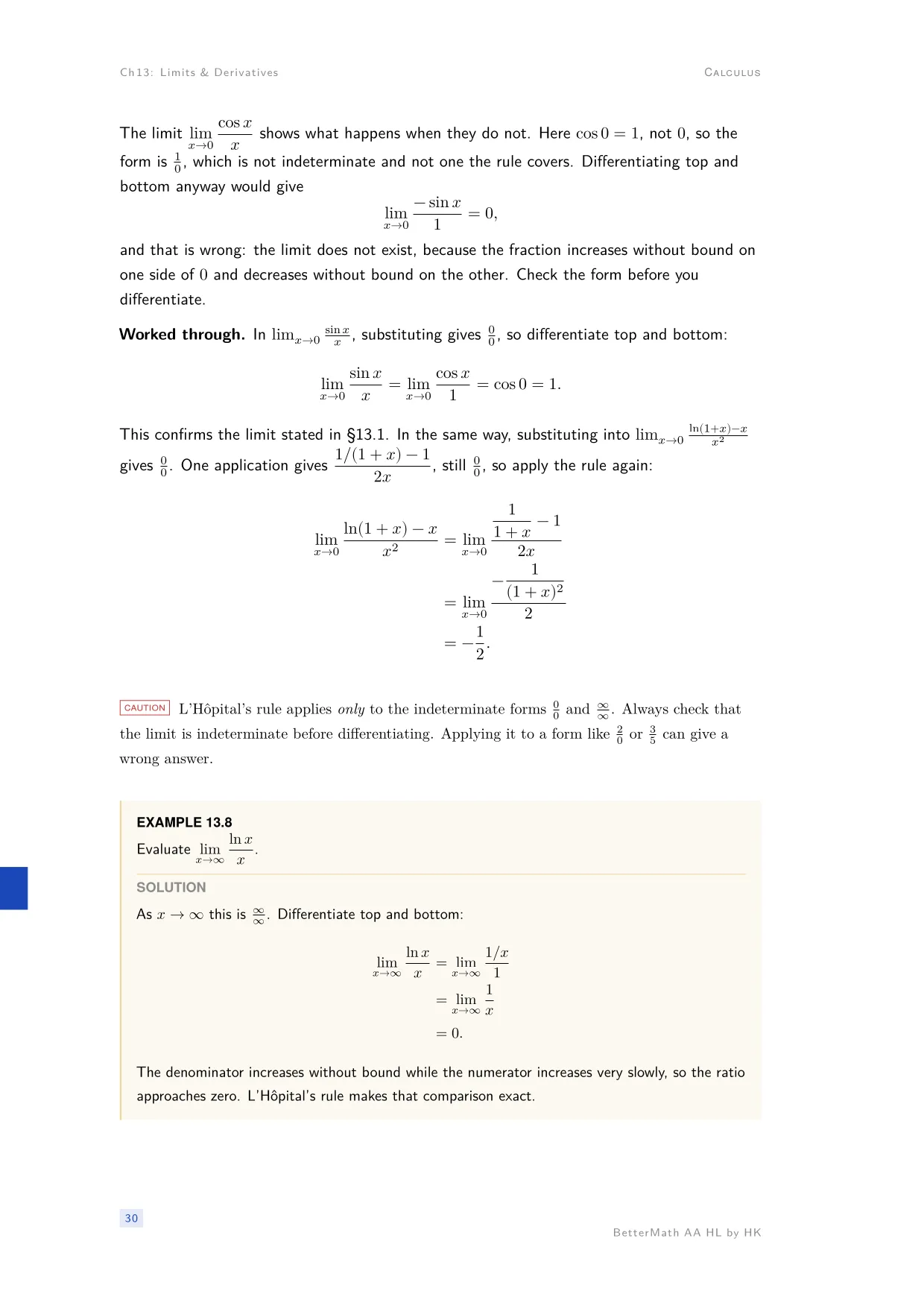 Chapter 13, Limits & Derivatives, page 30