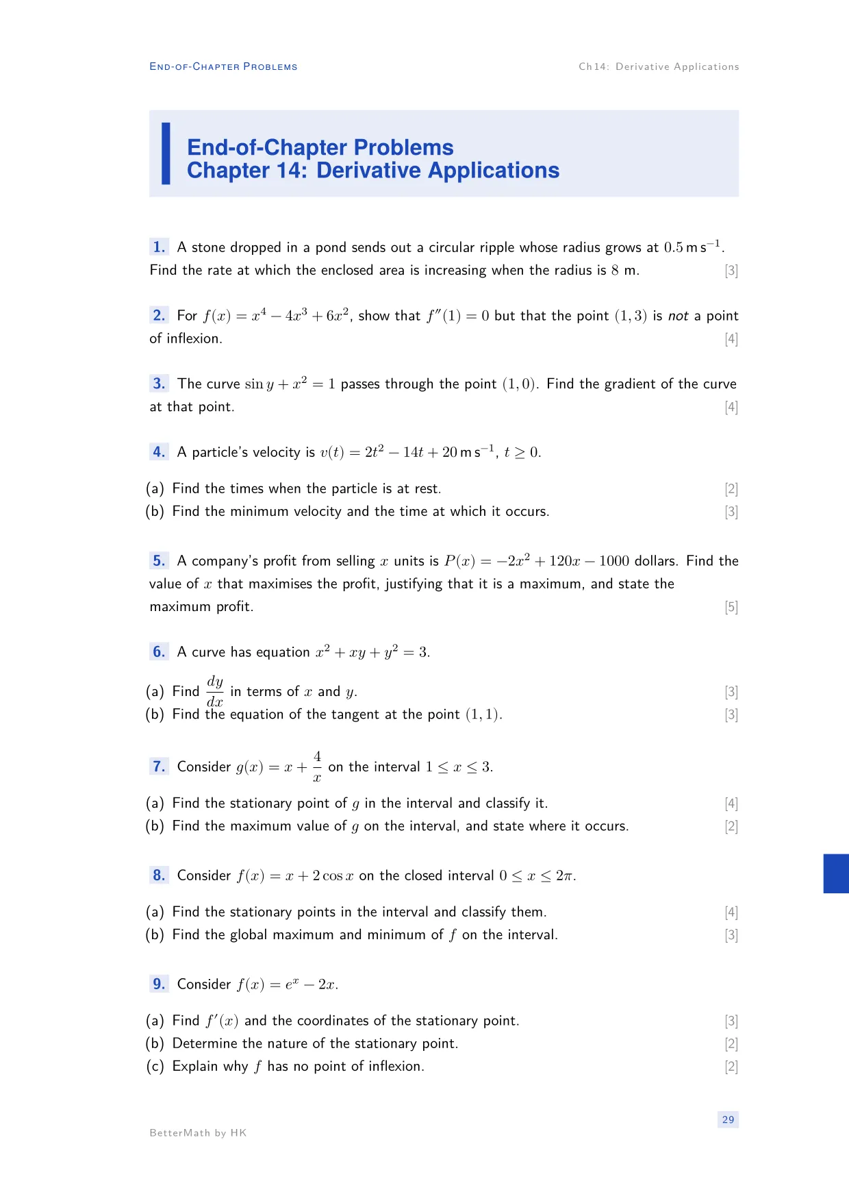 Chapter 14, Derivative Applications, page 29