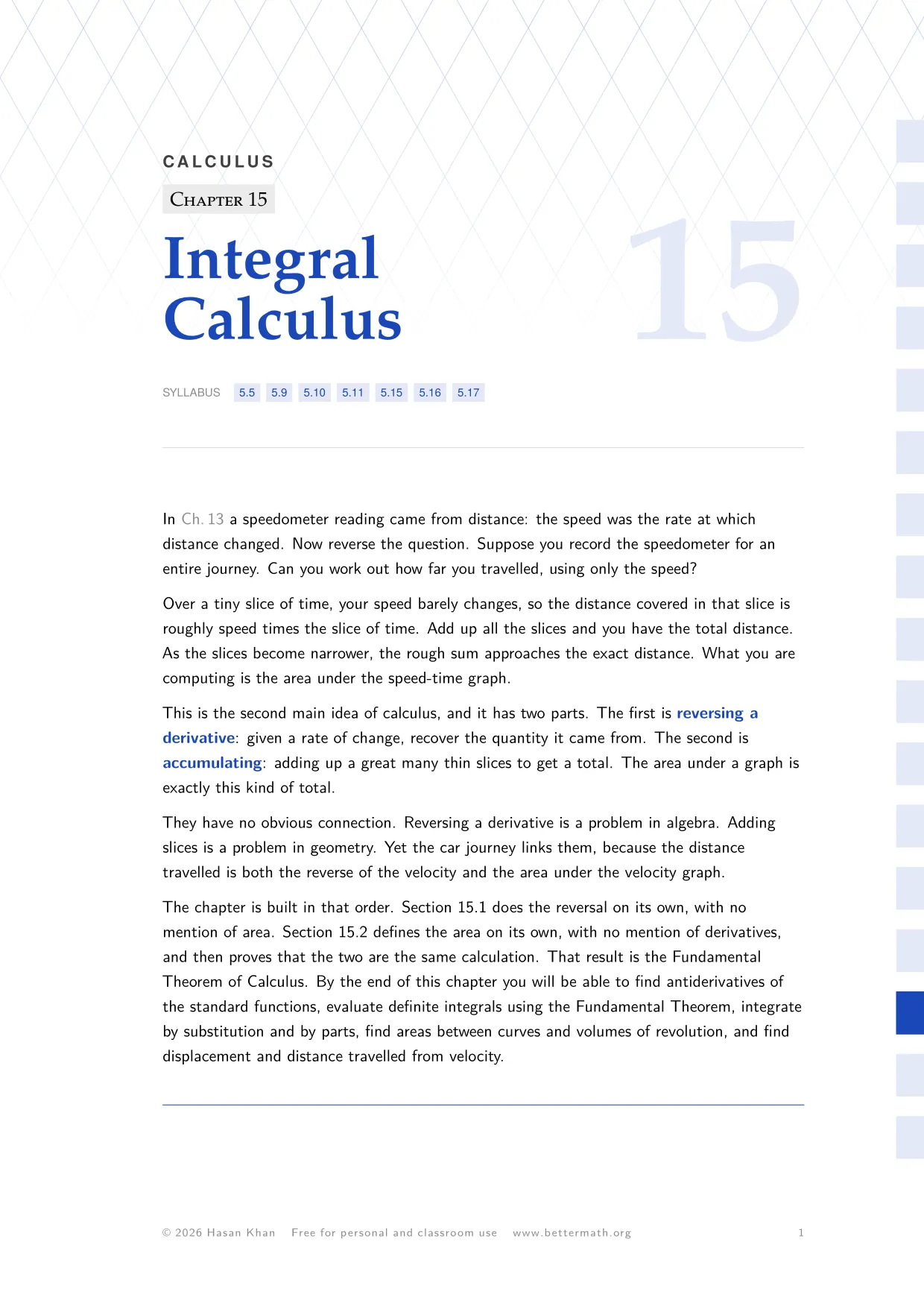 Chapter 15, Integral Calculus, page 1