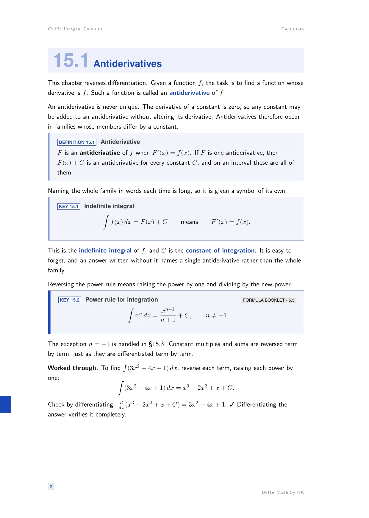 Chapter 15, Integral Calculus, page 2
