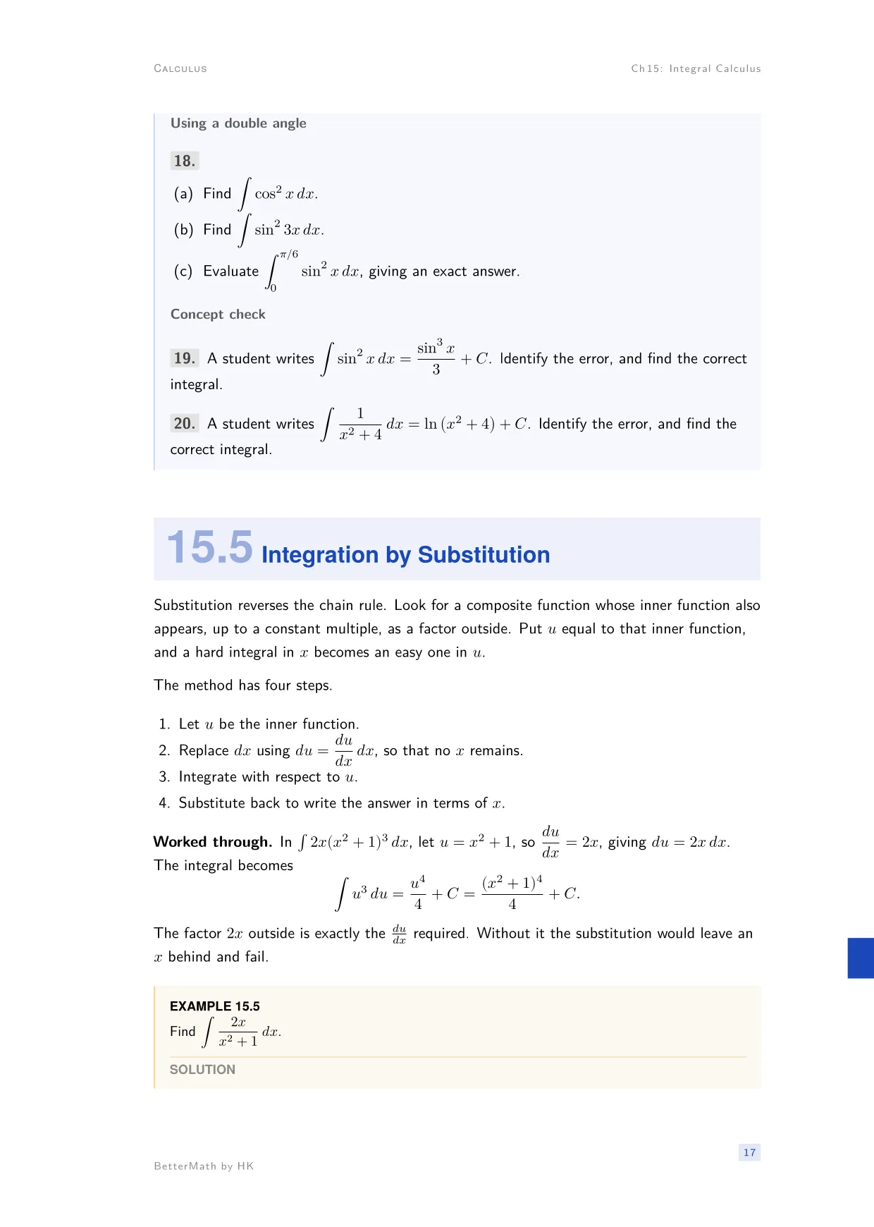 Chapter 15, Integral Calculus, page 17