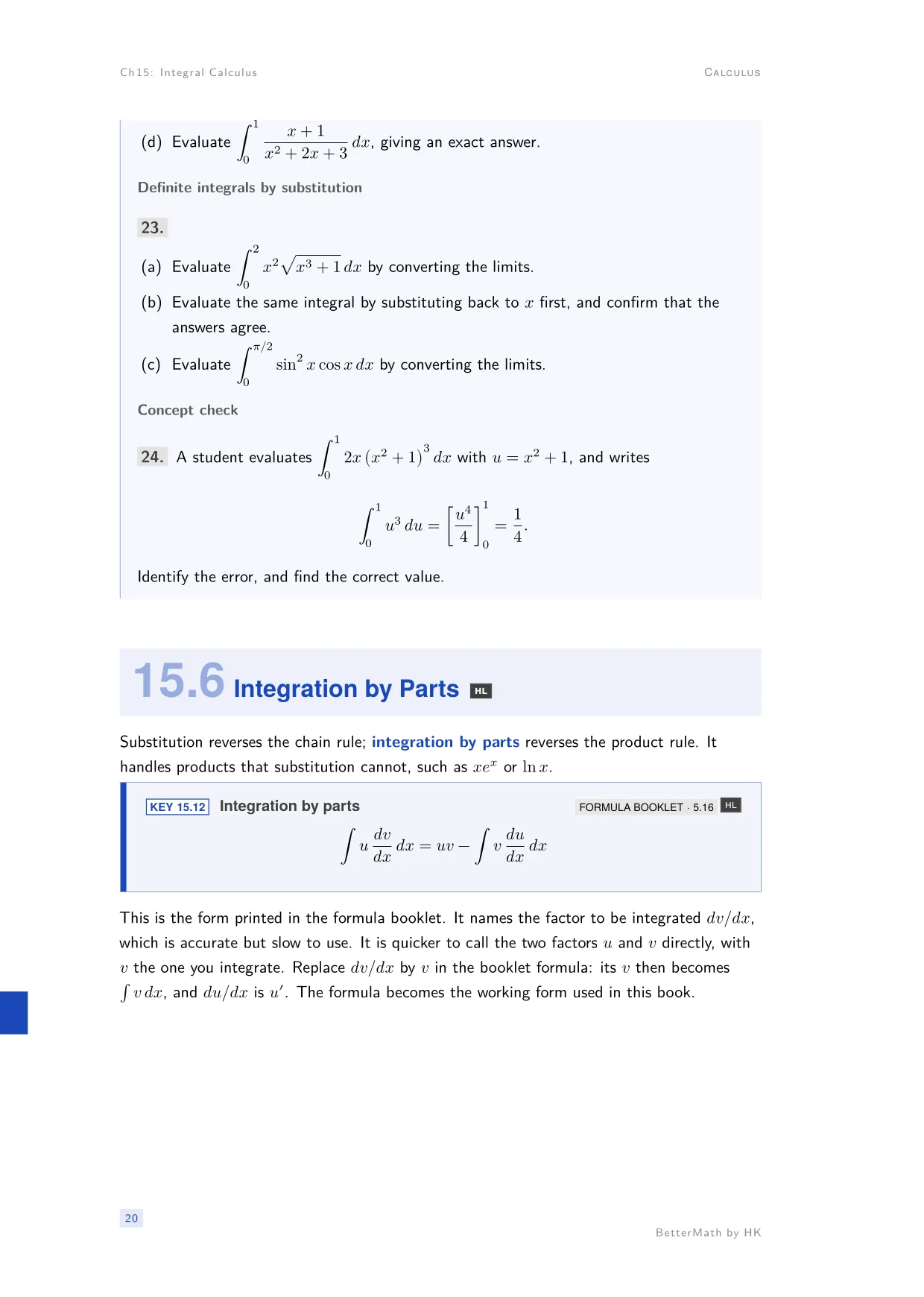 Chapter 15, Integral Calculus, page 20