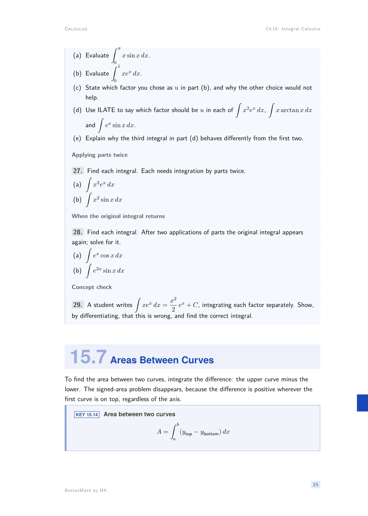 Chapter 15, Integral Calculus, page 25
