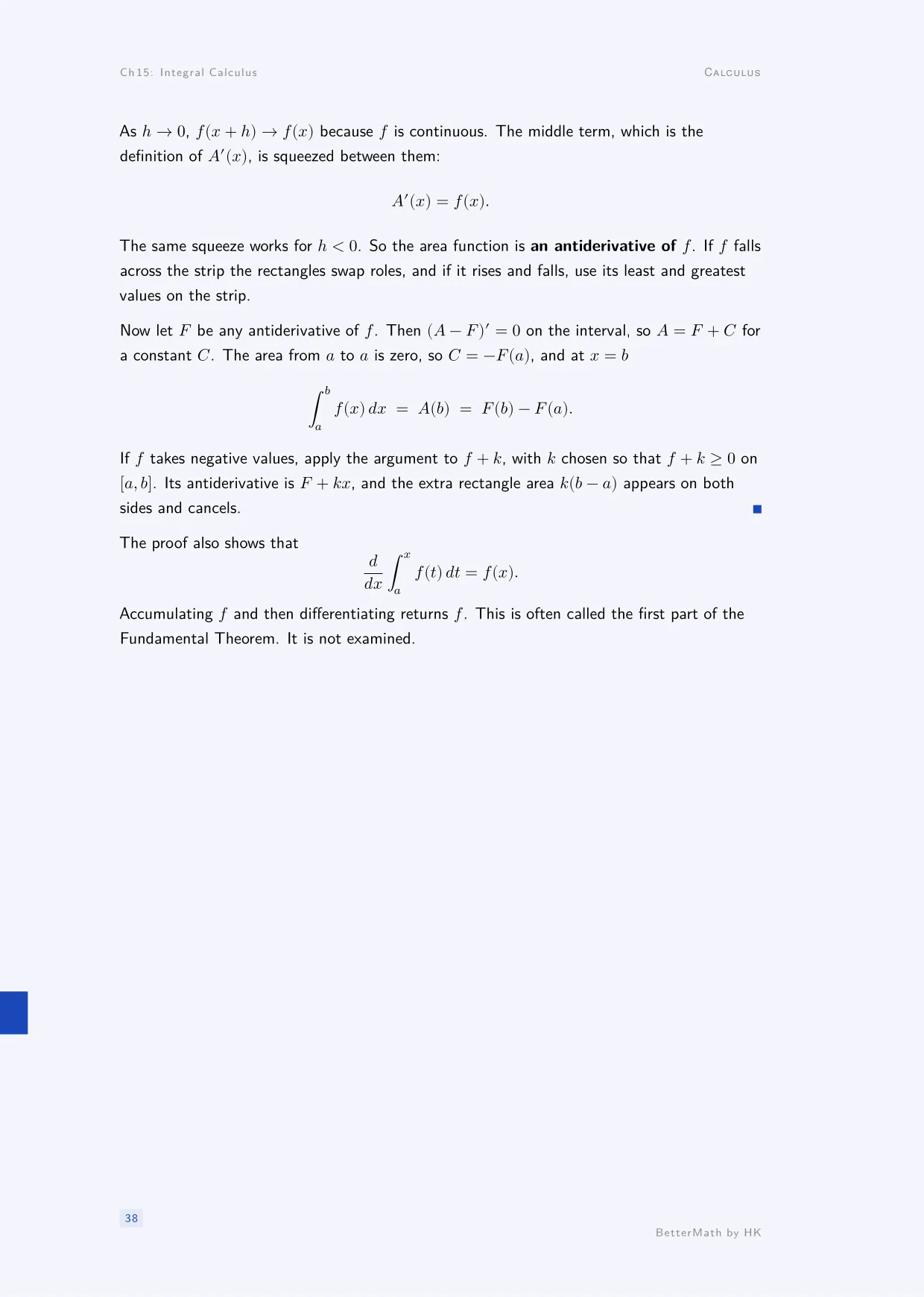 Chapter 15, Integral Calculus, page 38