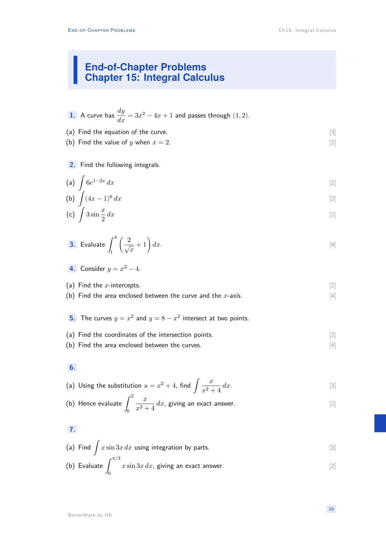 Chapter 15, Integral Calculus, page 39