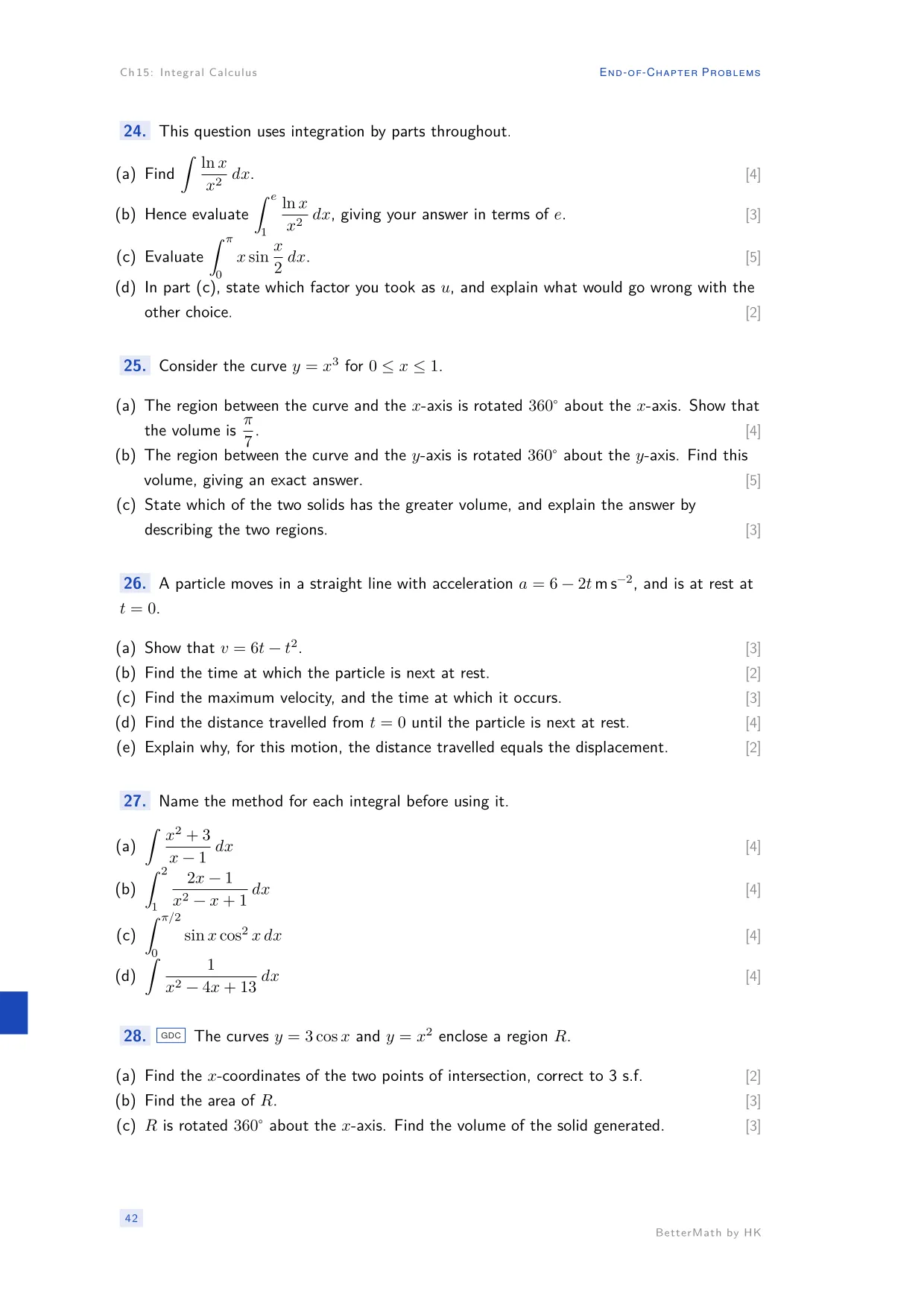 Chapter 15, Integral Calculus, page 42