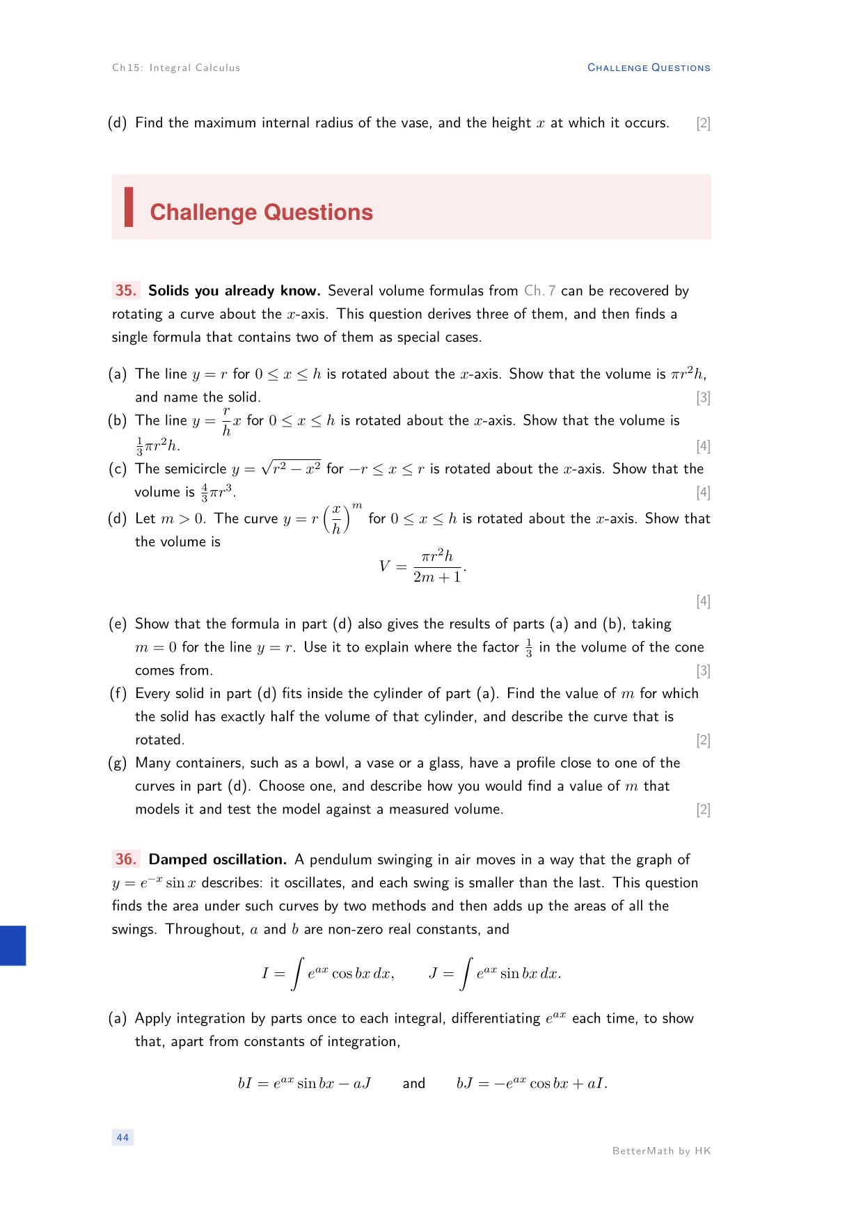 Chapter 15, Integral Calculus, page 44