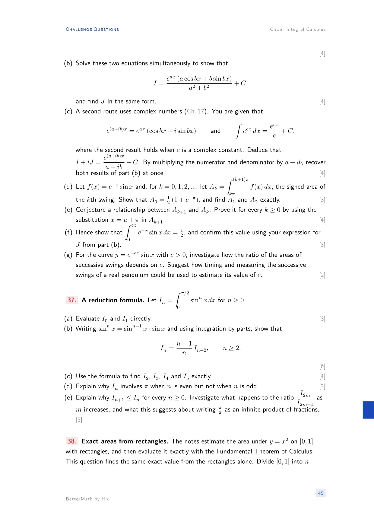 Chapter 15, Integral Calculus, page 45