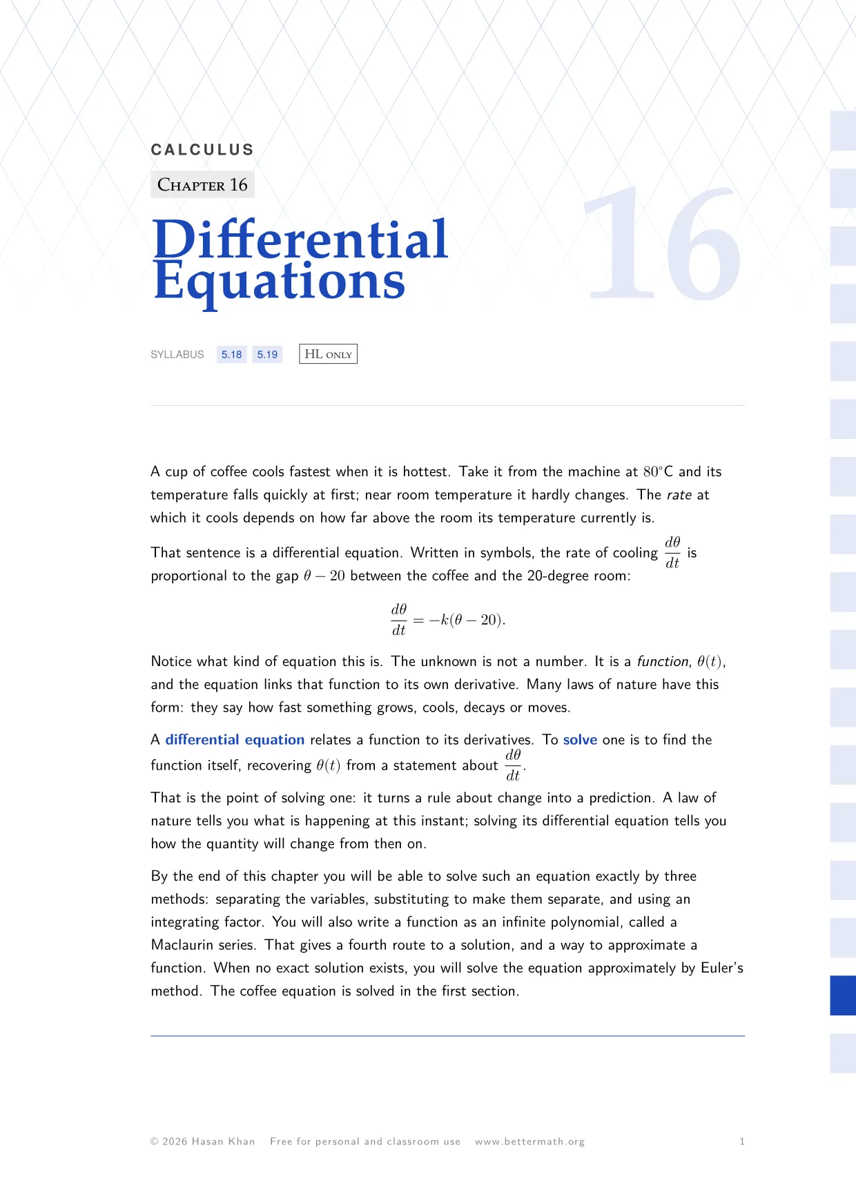 Chapter 16, Differential Equations, page 1