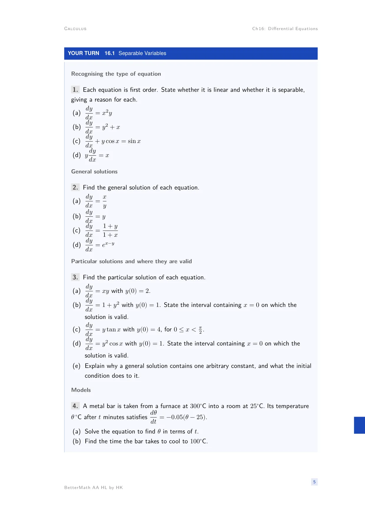 Chapter 16, Differential Equations, page 5