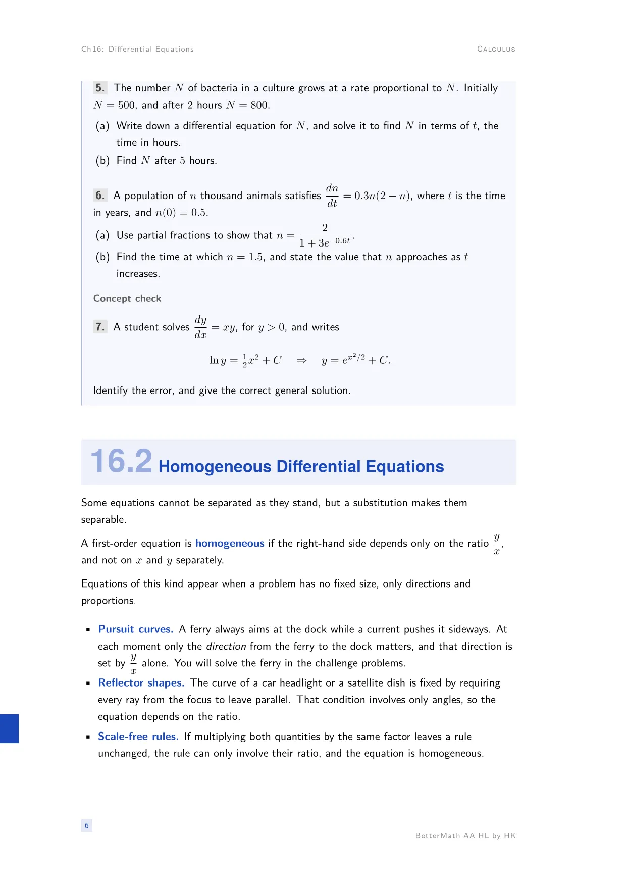 Chapter 16, Differential Equations, page 6