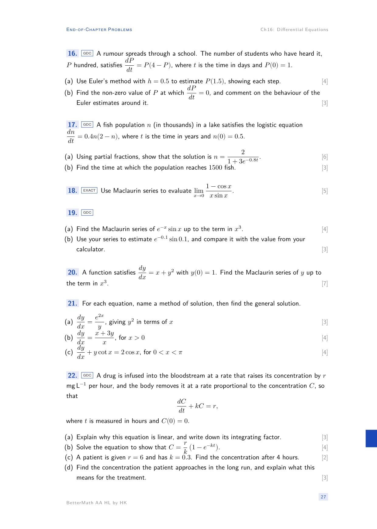 Chapter 16, Differential Equations, page 27
