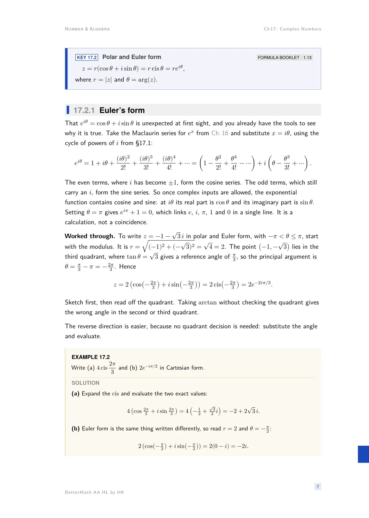 Chapter 17, Complex Numbers, page 7