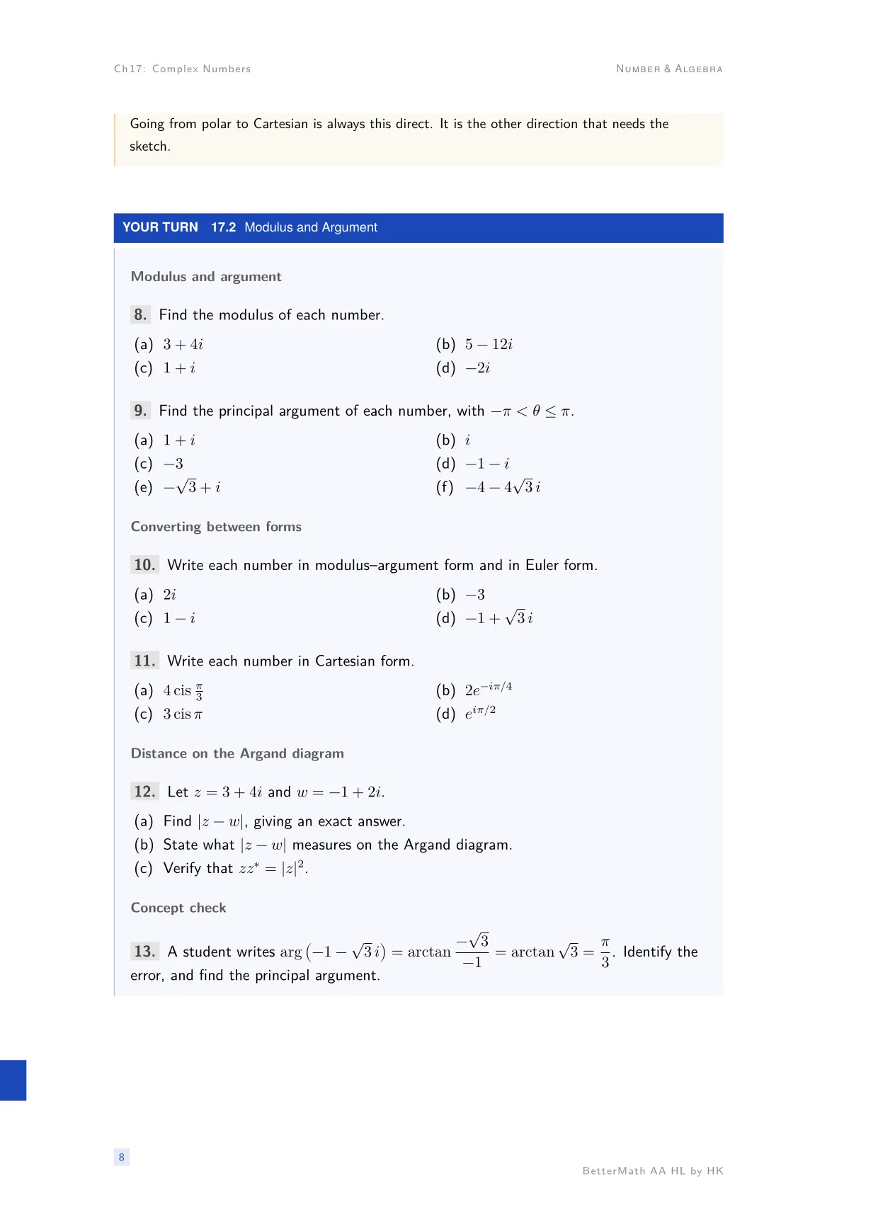 Chapter 17, Complex Numbers, page 8