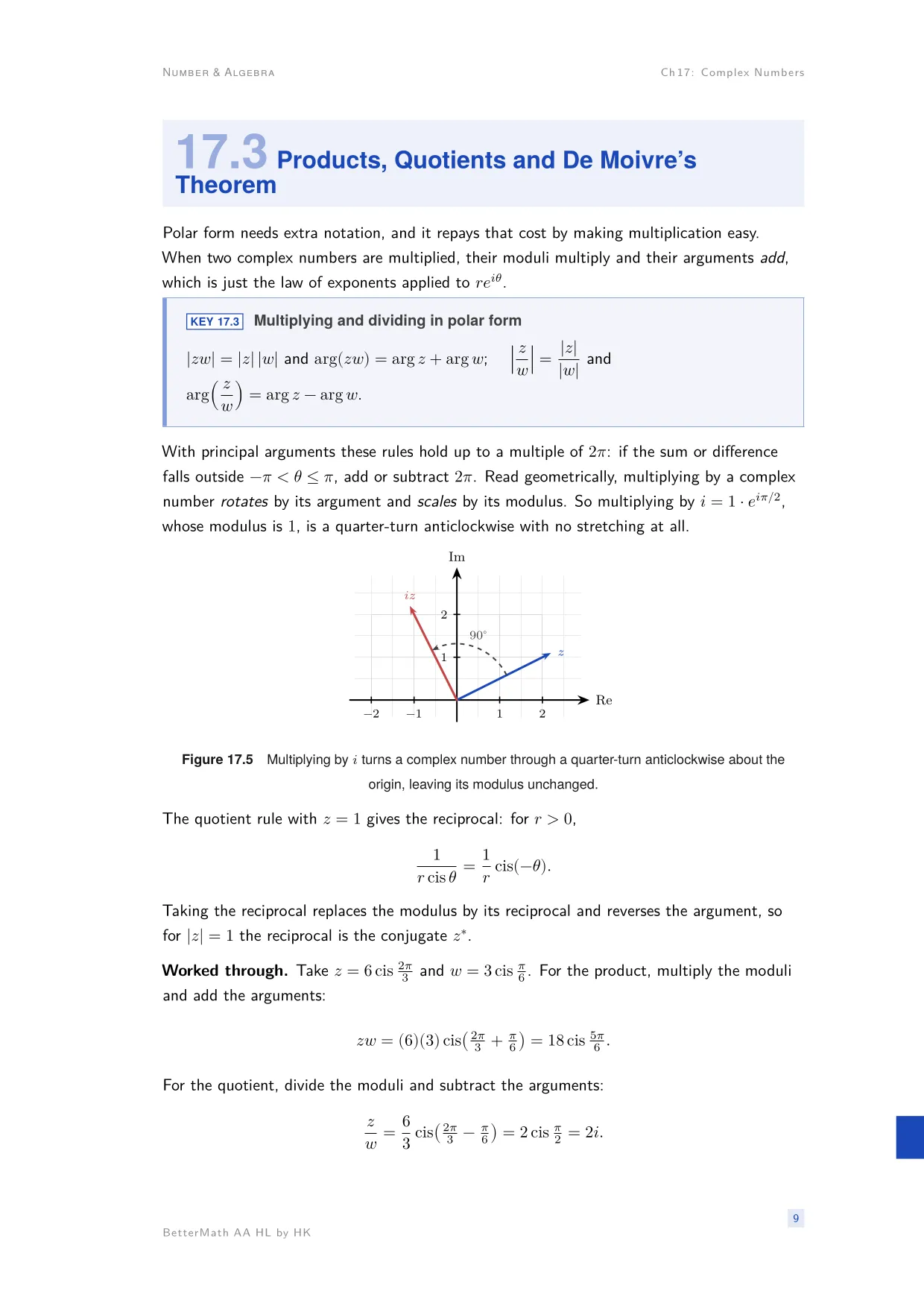 Chapter 17, Complex Numbers, page 9
