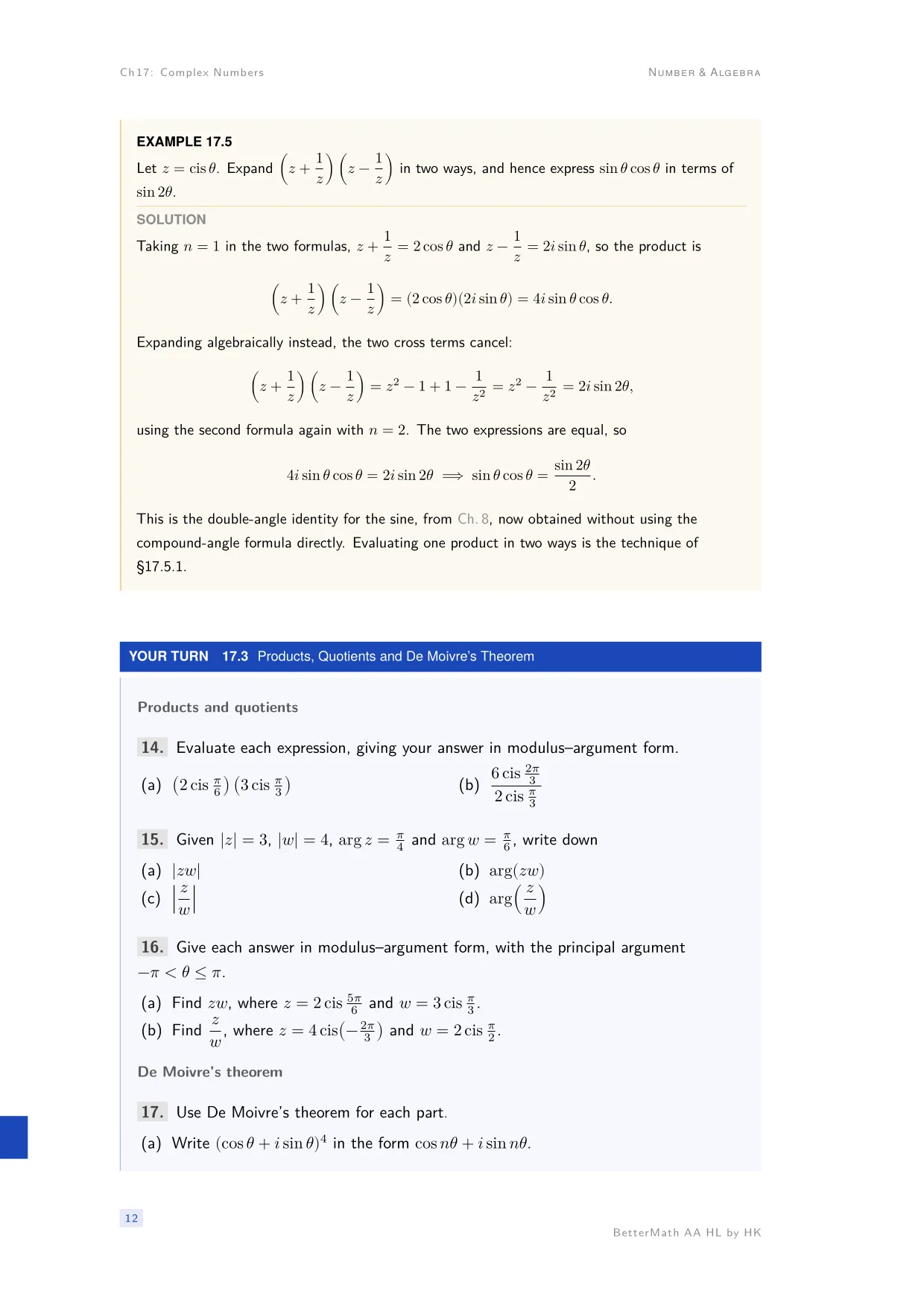 Chapter 17, Complex Numbers, page 12