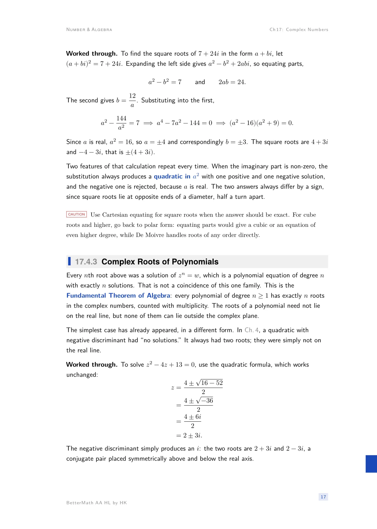 Chapter 17, Complex Numbers, page 17