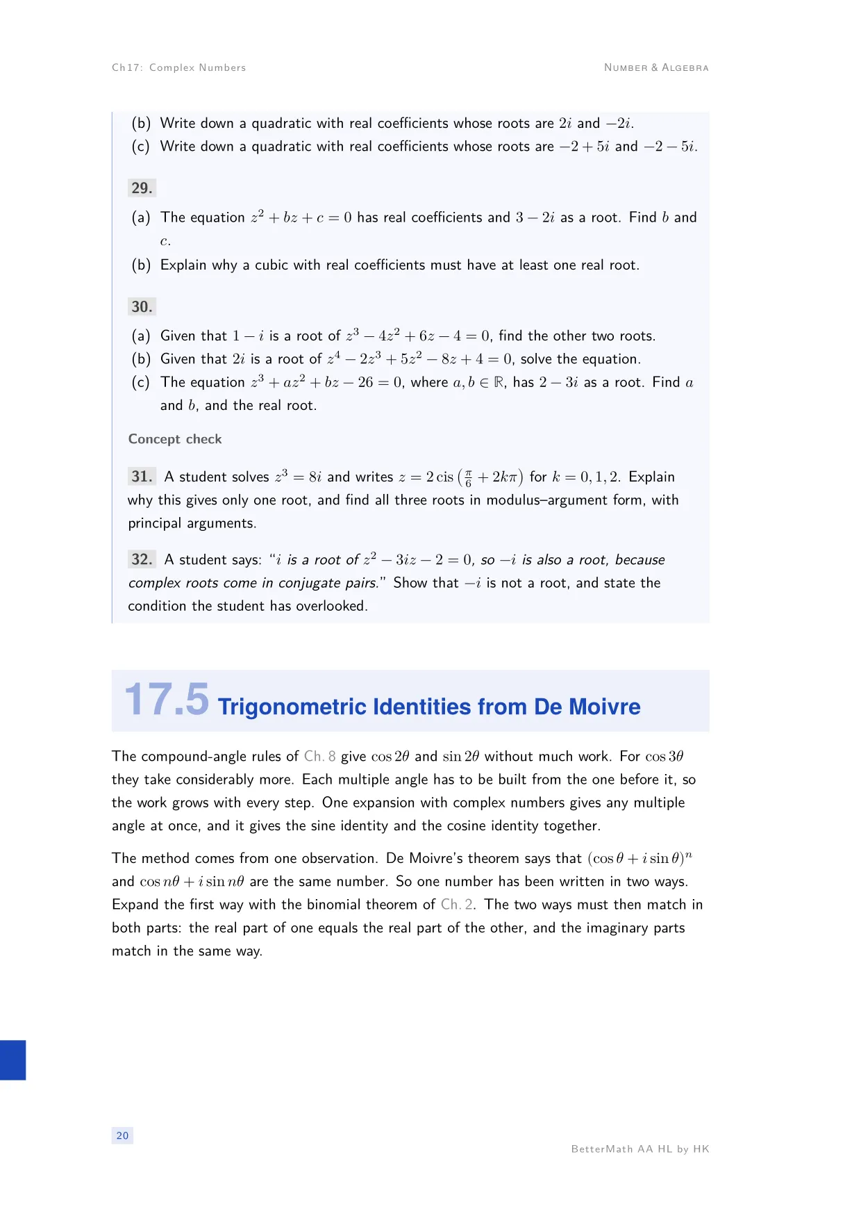 Chapter 17, Complex Numbers, page 20