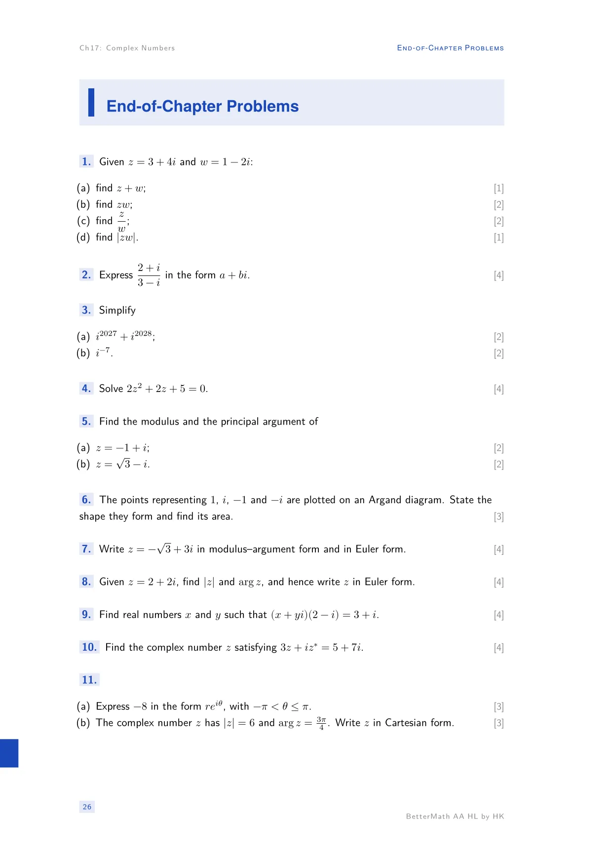 Chapter 17, Complex Numbers, page 26